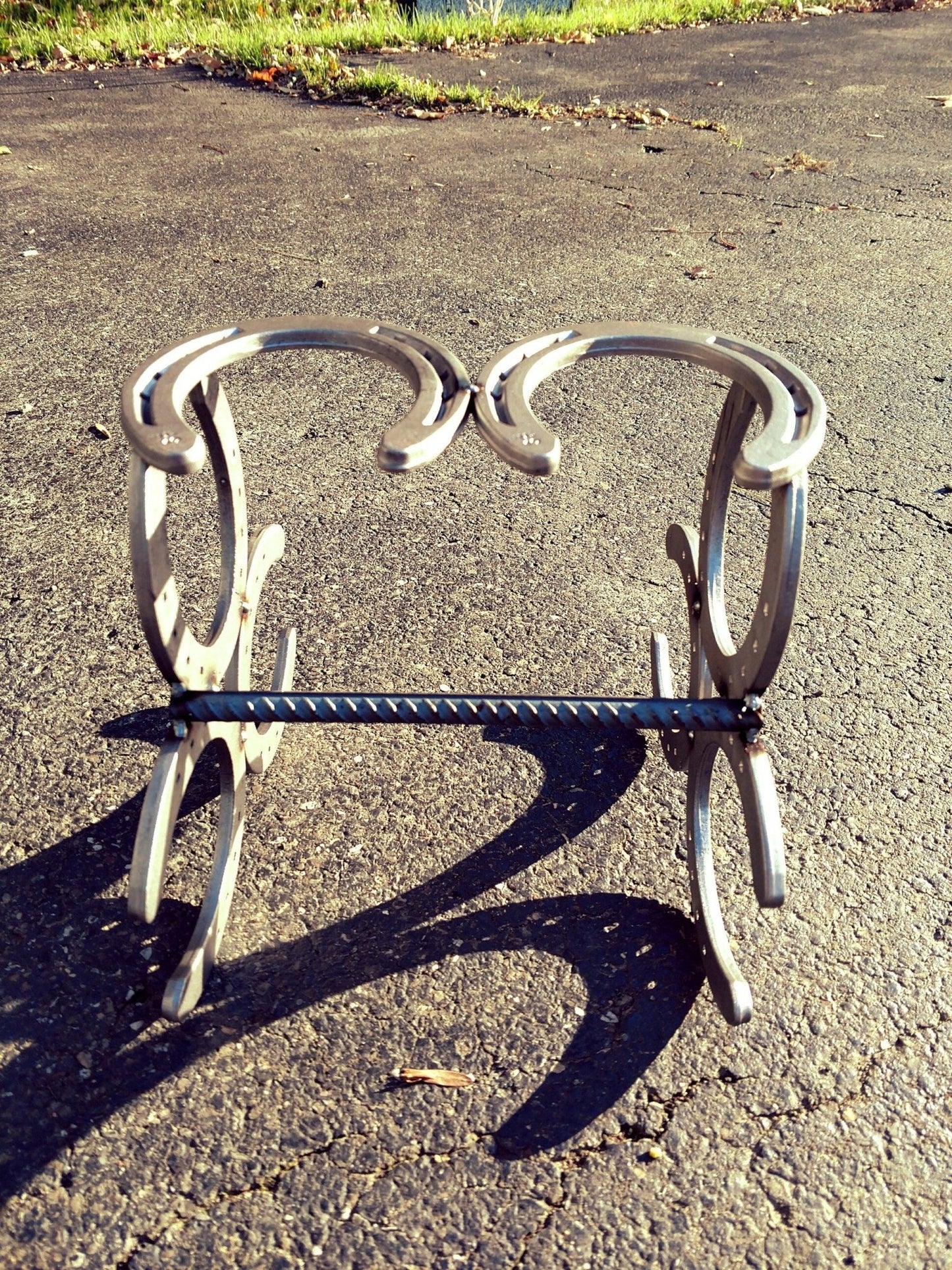 1 pair Horseshoe Cowboy Boot Rack - Black Flag Steel