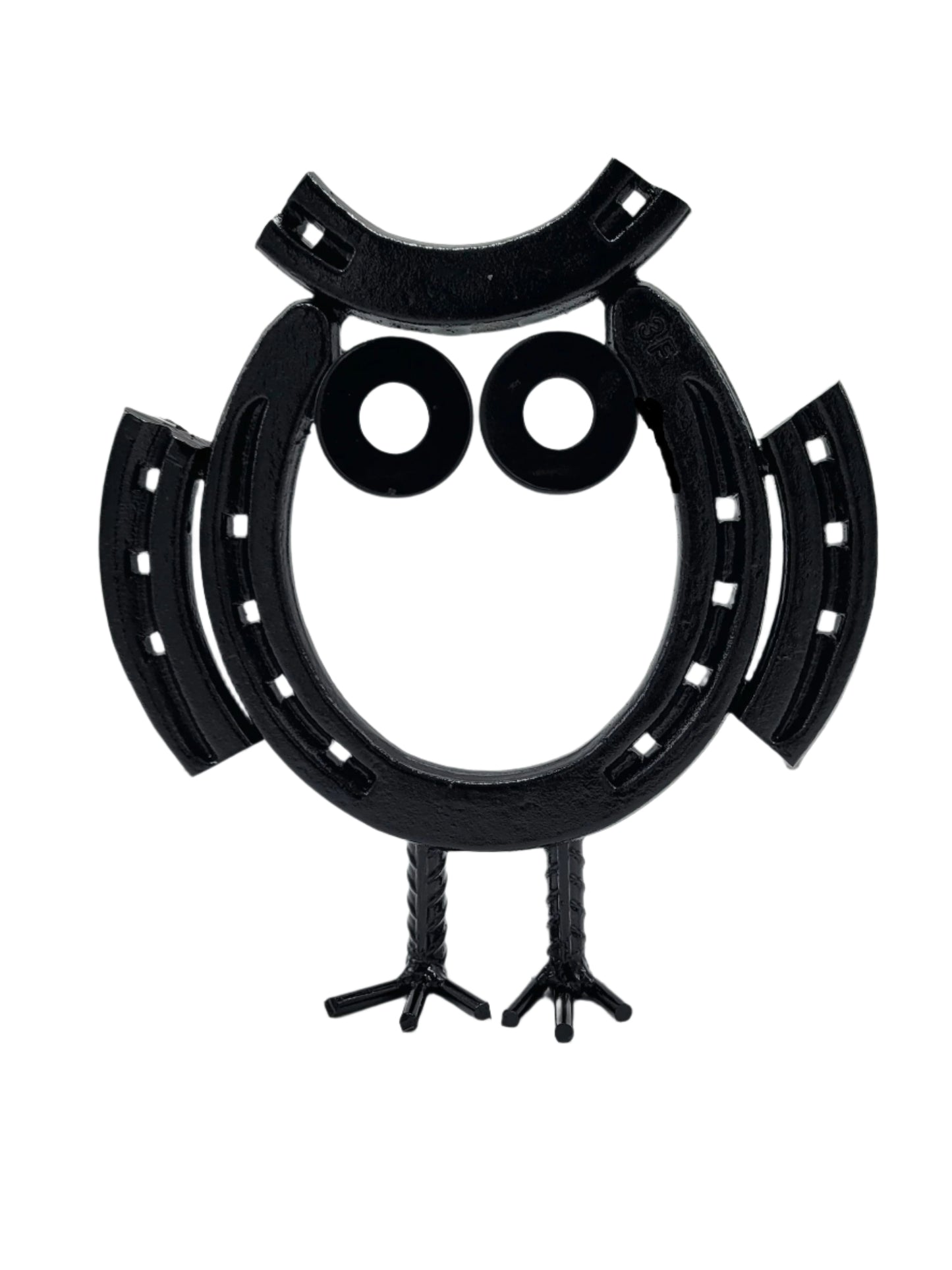 Metal Horseshoe Owl Sculpture