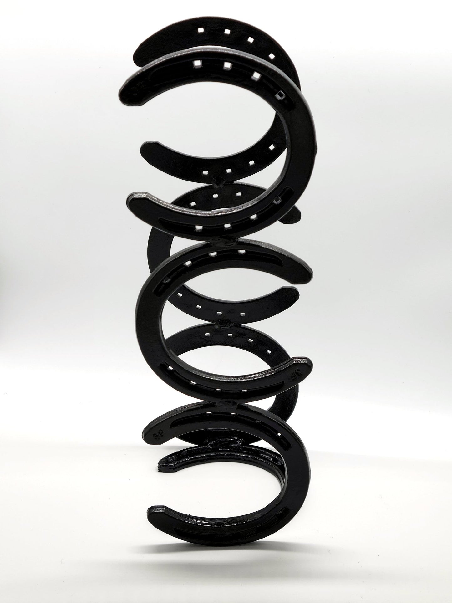 3 Bottle Metal Horseshoe Wine Holder - Black Flag Steel