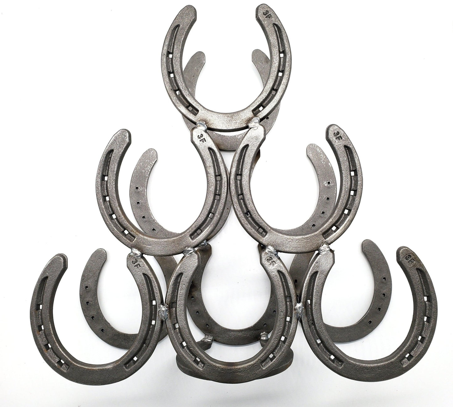 6 bottle Metal Horseshoe Wine Bottle Holder - Black Flag Steel