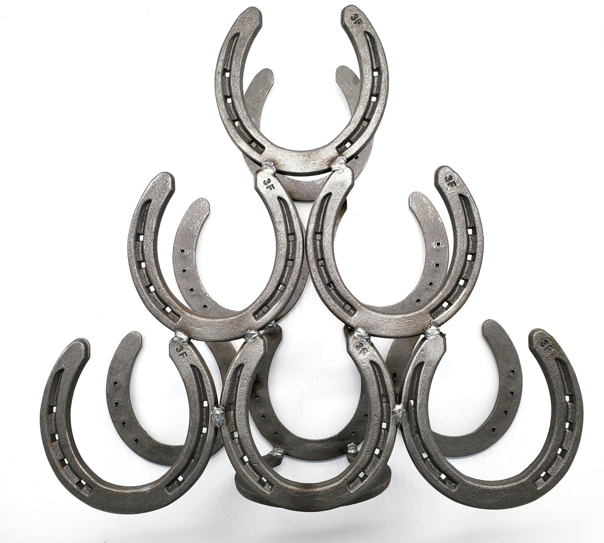 6 bottle Metal Horseshoe Wine Bottle Holder - Black Flag Steel