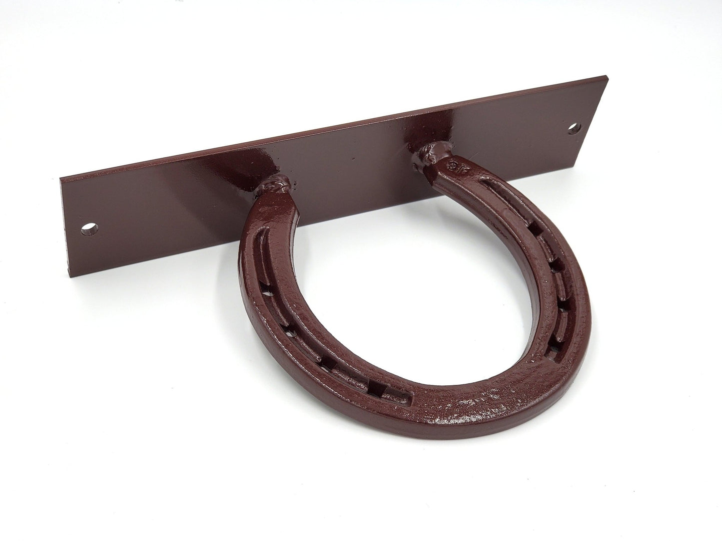 Farmhouse Horseshoe Door Handle - Black Flag Steel
