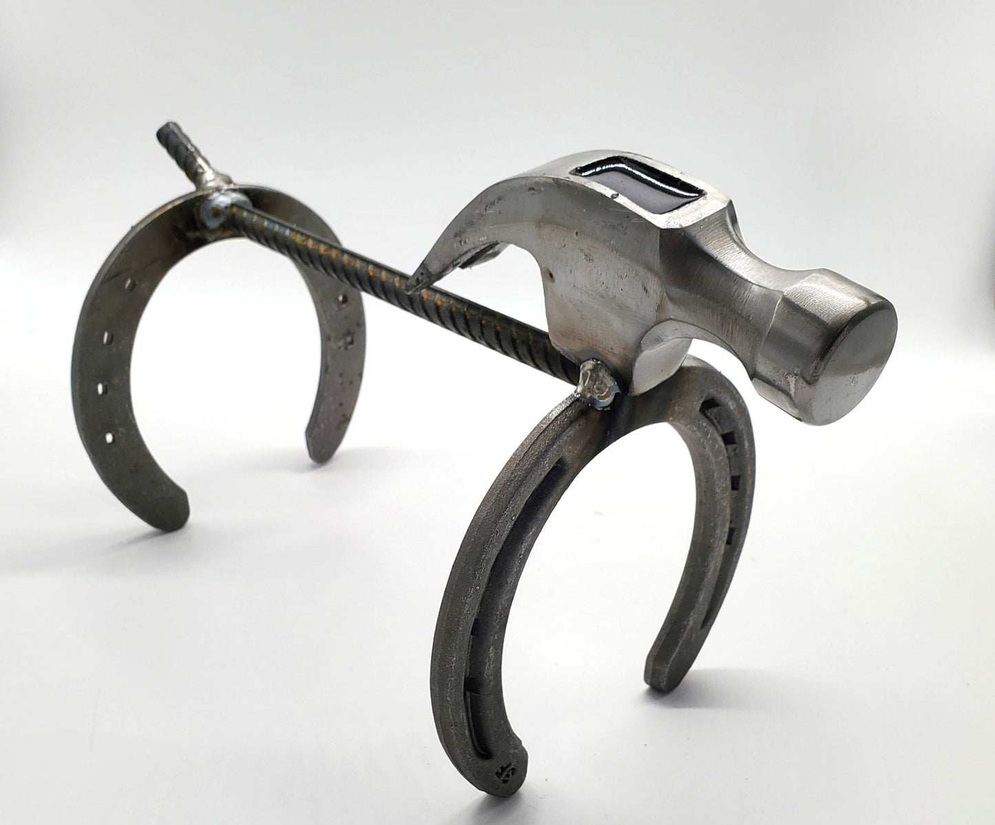 Metal Horseshoe Dog Statue - Black Flag Steel