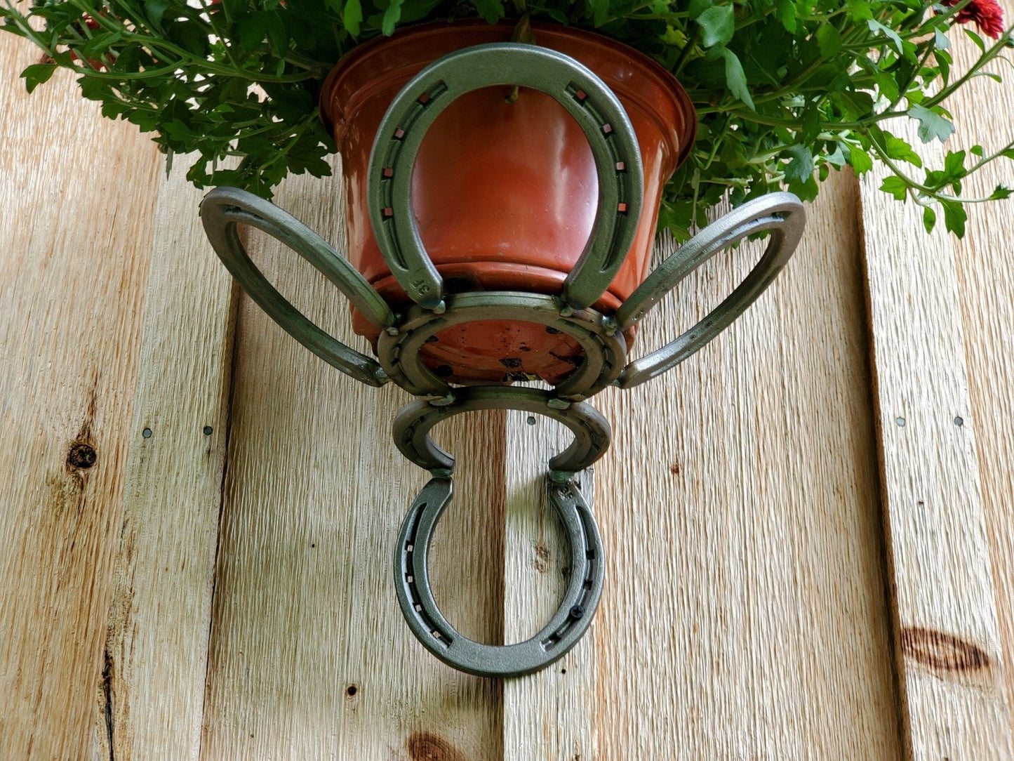 Metal Horseshoe Plant Holder - Black Flag Steel