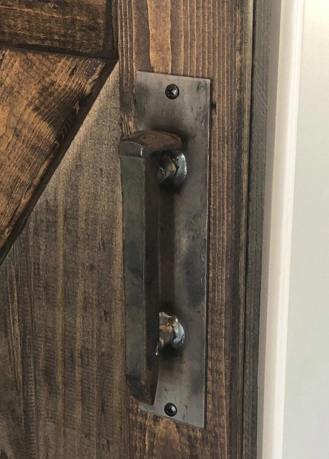 Railroad Spike Door Handle - Black Flag Steel