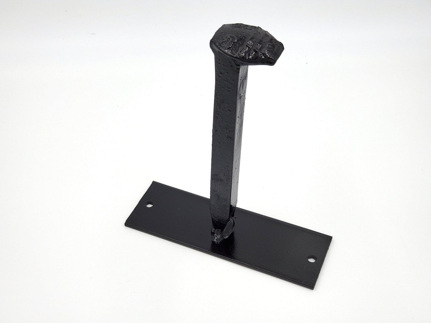 Rustic metal railroad spike hook - Black Flag Steel