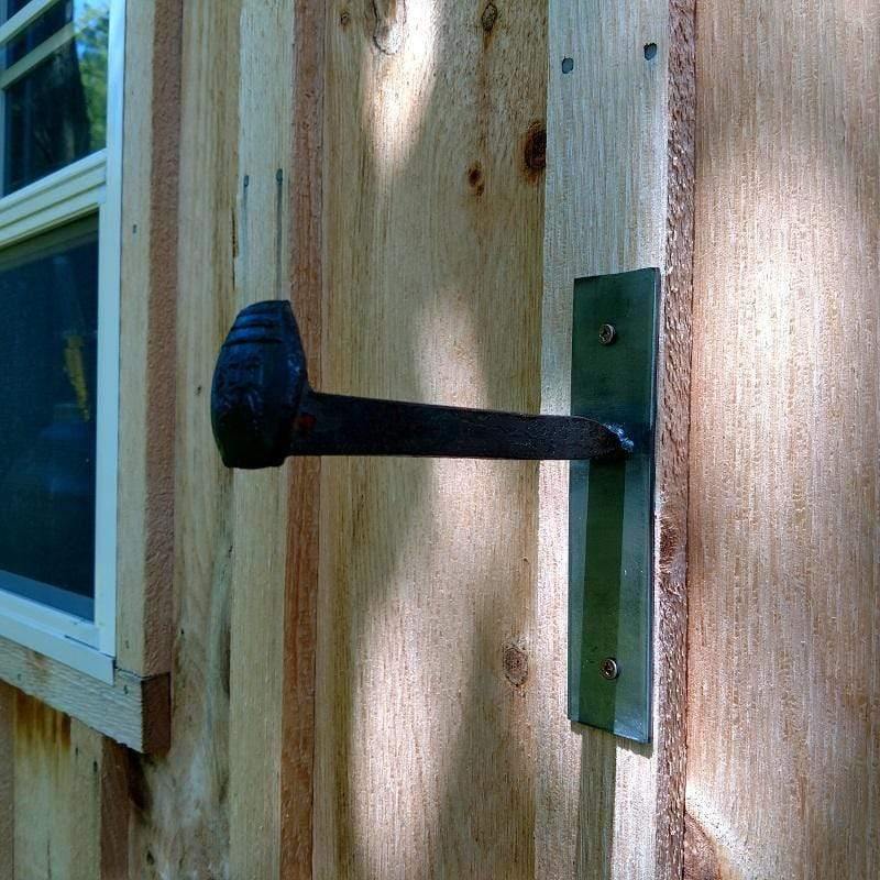 Rustic metal railroad spike hook - Black Flag Steel