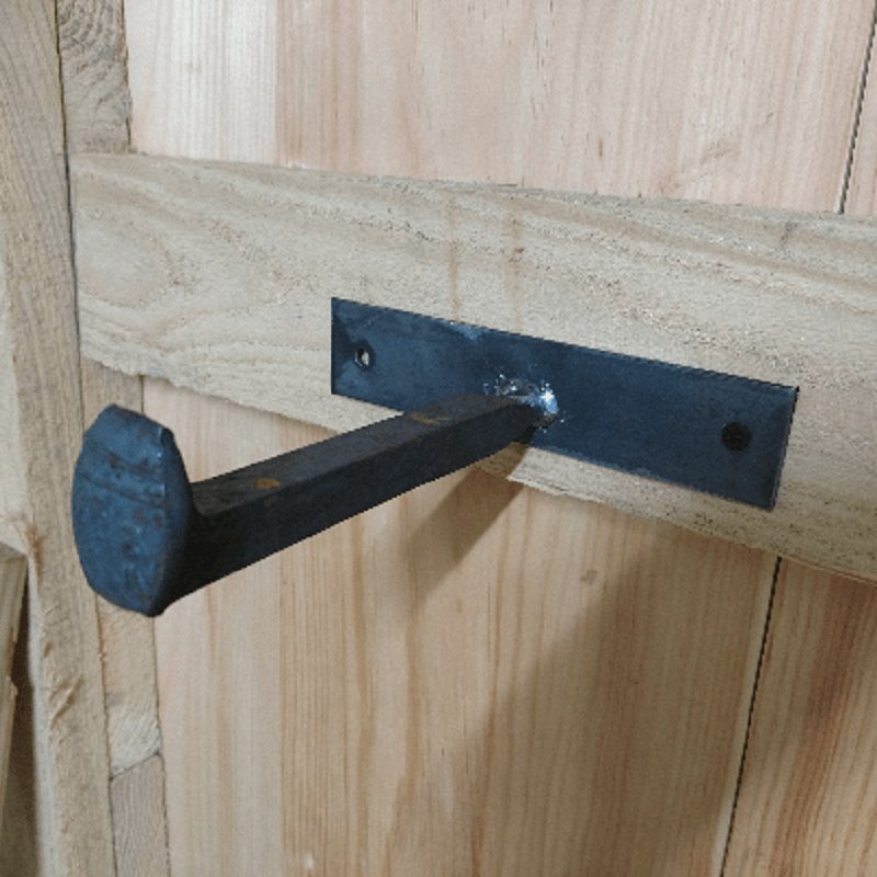 Rustic metal railroad spike hook - Black Flag Steel