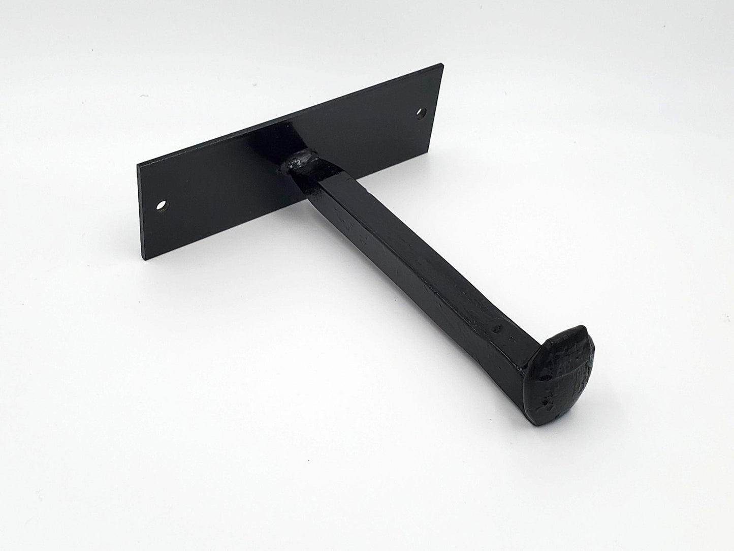 Rustic metal railroad spike hook - Black Flag Steel