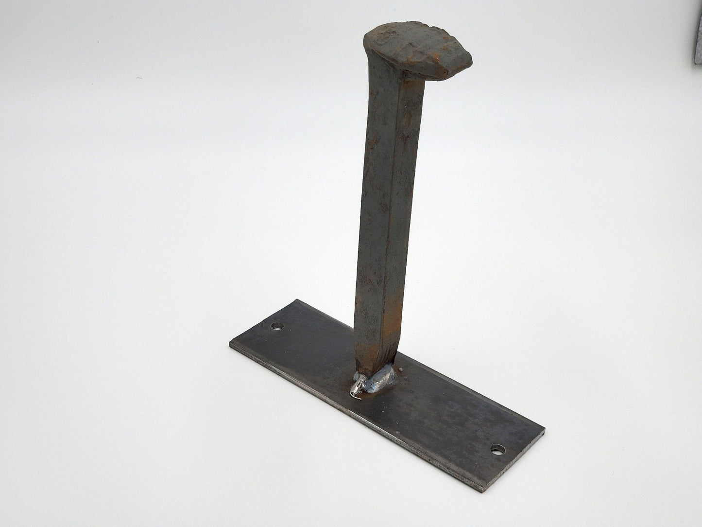Rustic metal railroad spike hook - Black Flag Steel