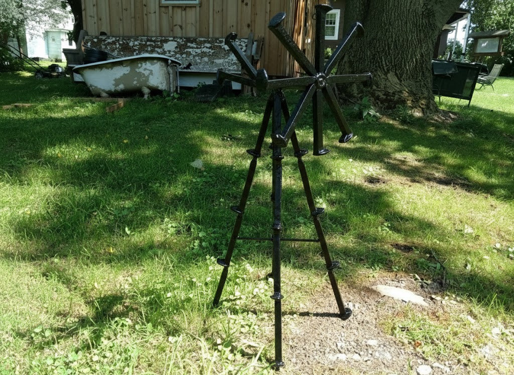 Railroad Spike Windmill Sculpture (Stationary) – Handmade Rustic Yard & Garden Decor | Made in USA