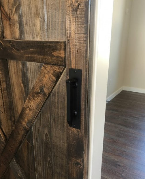 Hand-Forged Railroad Spike Iron Door Handle – Rustic Barn Door or Cabinet Pull