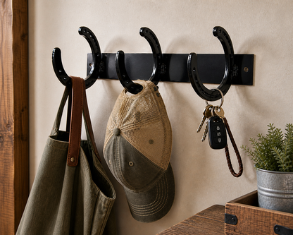 3 Hook Horseshoe Farmhouse Wall Hanger