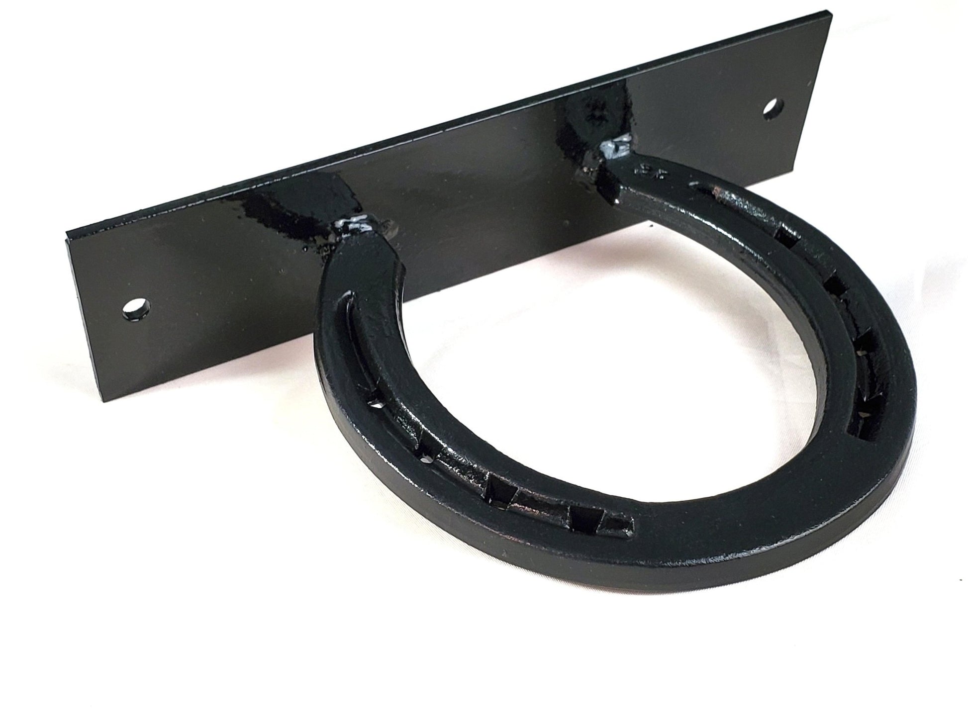 Farmhouse Horseshoe Door Handle - Black Flag Steel