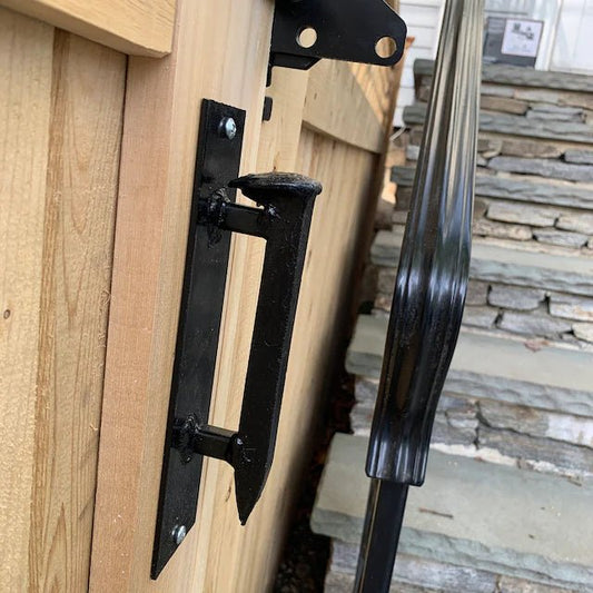 Farmhouse Railroad Spike Door Handle - Black Flag Steel