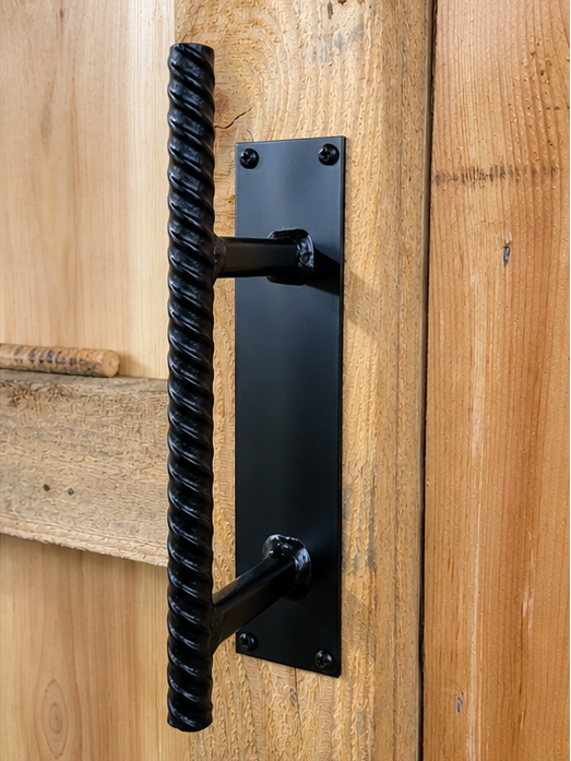 Rustic Rebar Door Handle – Heavy Duty Industrial Steel Pull | Black Flag Steel