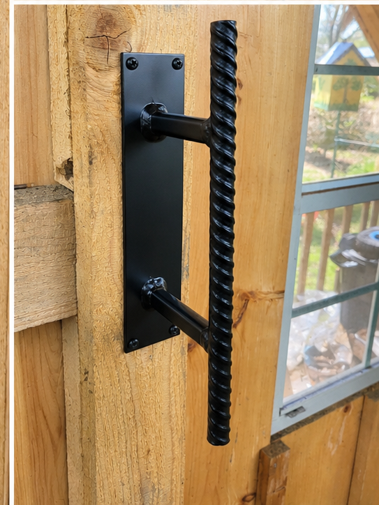 Rustic Rebar Door Handle – Heavy Duty Industrial Steel Pull | Black Flag Steel