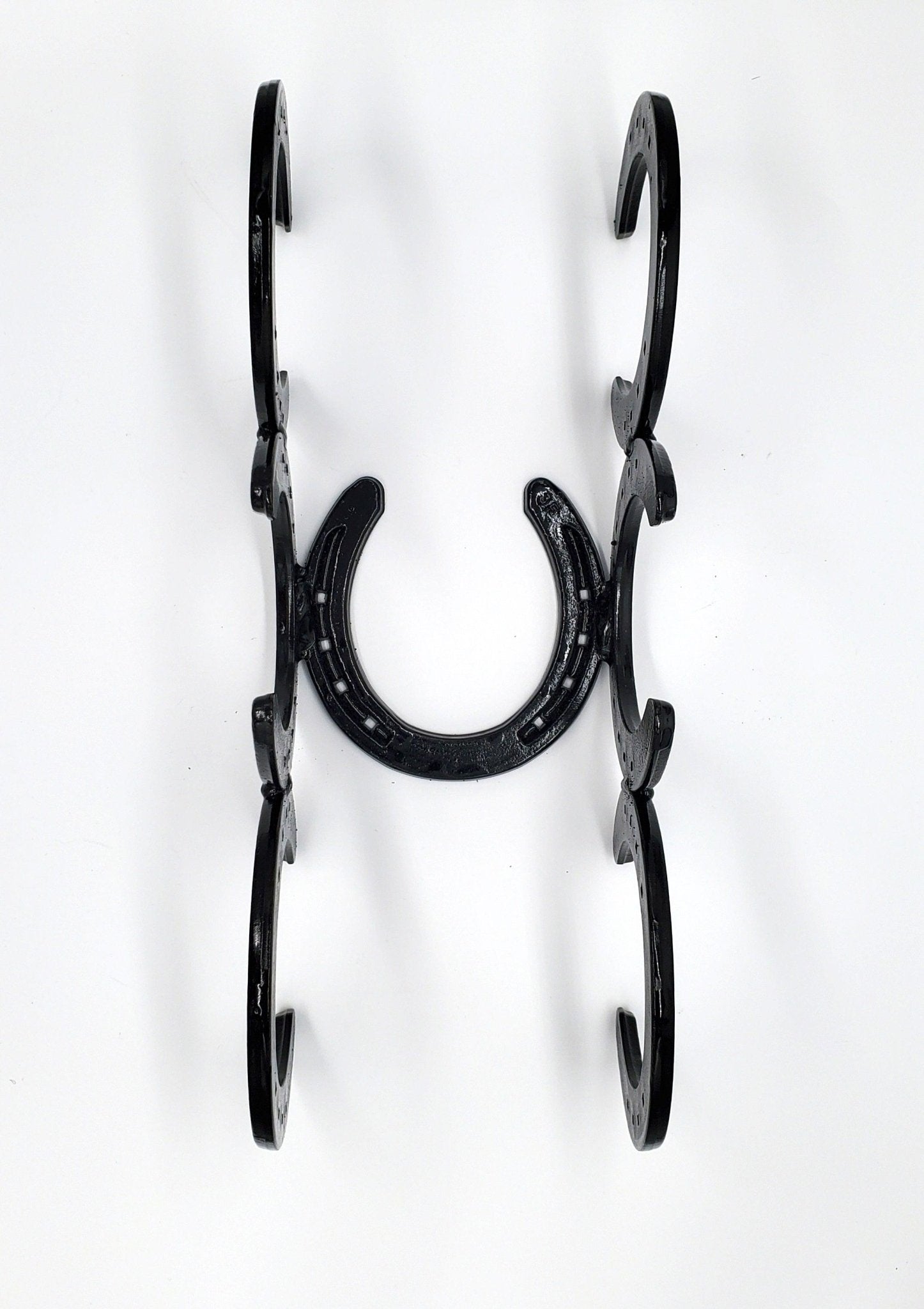 Horseshoe Wall Mounted 3 Bottle Wine Holder - Black Flag Steel