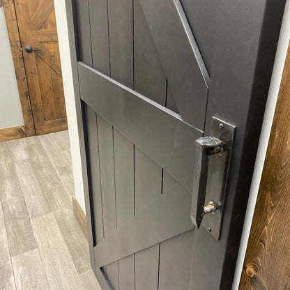 Hand-Forged Railroad Spike Iron Door Handle – Rustic Barn Door or Cabinet Pull