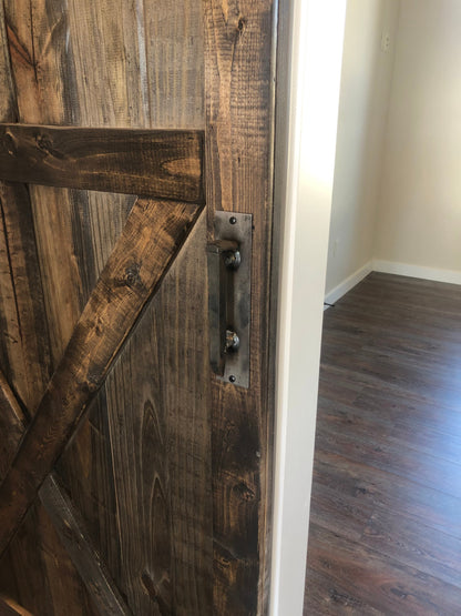 Hand-Forged Railroad Spike Iron Door Handle – Rustic Barn Door or Cabinet Pull