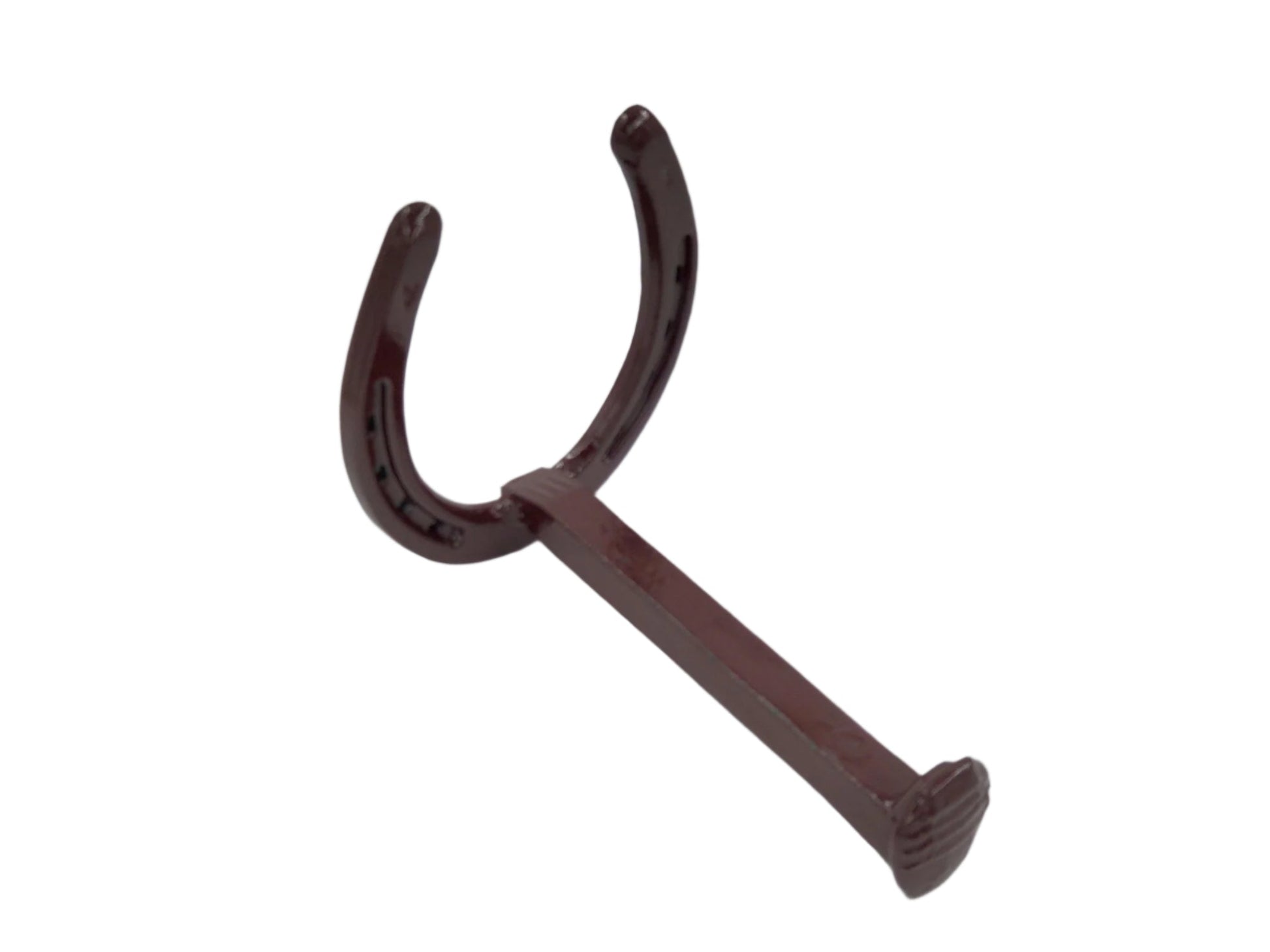 Rustic Horseshoe and railroad spike hook - Black Flag Steel